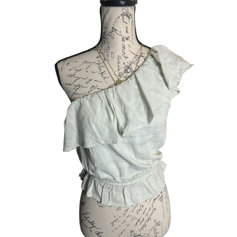 AE Ruffle One Shoulder Crop XSmall - Picture 2 of 6